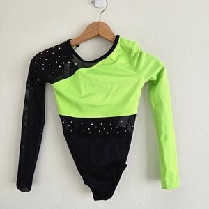 Weissman Neon Green and Black Kids Bodysuit
